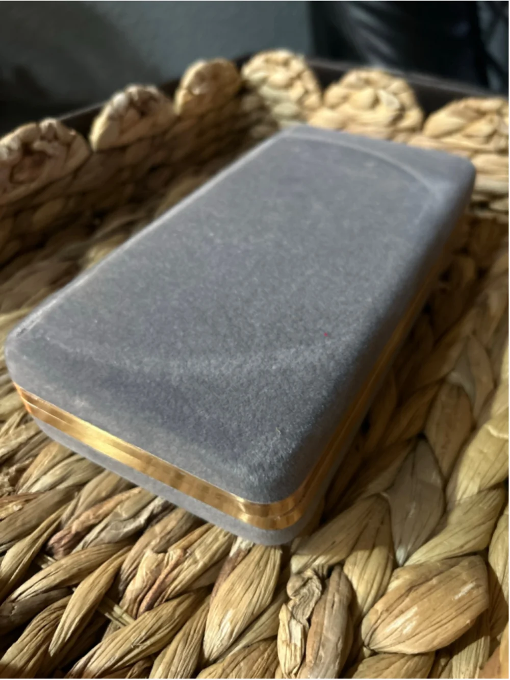 vintage Jewelry Organizer Case, One Size, Grey and Gold